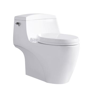 China Double-Flow Design Unique Belt 4.8L China One Piece Ceramic Toilet For Sale for sale