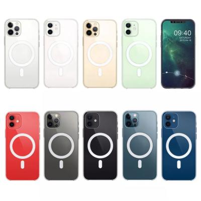 China Clear Transparent Shockproof TPU Magnet Phone Case for magsafe case for iphone 12 pro mini max for iphone 12 pro mini max for sale