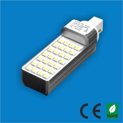 China 11W el alto brillo 2 fija las luces de bulbo de aluminio del G-24 LED, SMD5050 material del AL +PC en venta