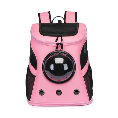 China Super Sustainable Space Portable Pet Backpack Carrier Pet Bag For Cat Backpack Dog Travel Pink for sale