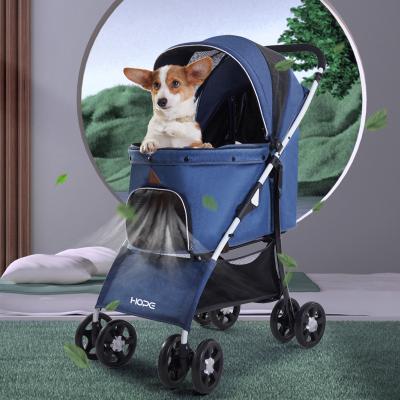 China 2023 New High Quality Small Animal Design Folding Easy Walk Travel Carrier Cart Pet Stroller For Cats Dogs for sale