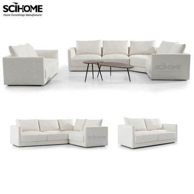 China SCIHOME Unique Stylish Modern Sectional Sofa Convertible 3 Seat Sectional Sofa Set with Ottoman for sale