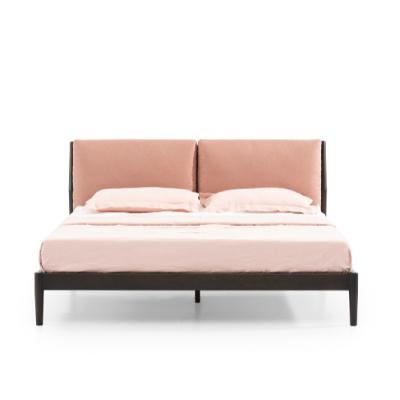 China Super Quality Morden Bedroom Furniture Modern Style Customized Pink Soft King Solid Wood Bed for sale