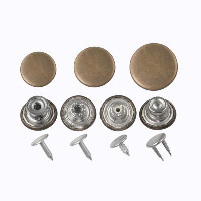 China Factory Price 15MM 17MM 20MM Brass Jeans Button Metal Denim Button with Plastic Inside and Screw Nail for Jeans Pants for sale