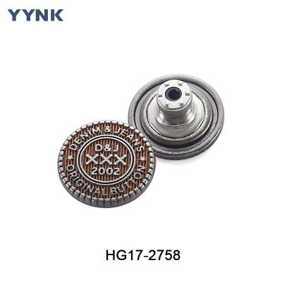 China 100% Full Test Factory Direct Supply Good Price High Quality Custom Tack Button Zinc Alloy Jeans Button for Jeans Clothing for sale