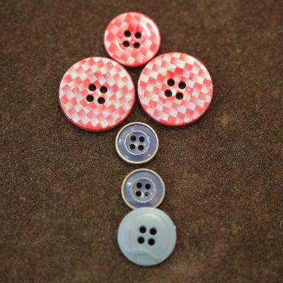 China Custom Designer Clothing Sewing Button 15MM 17MM 20 MM 4 Hole Metal Shank Button for Shirt and Blazer Suit for sale