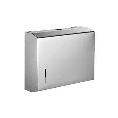 China Kitchen Hotel Rectangle Stainless Steel Metal Bathroom Paper Towel Dispenser Lockable Tissue Dispenser Box for sale