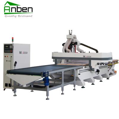 China Anben 8x4 3d production furniture cnc panel router machine auto loader woodworking cnc router for cabinet making for sale