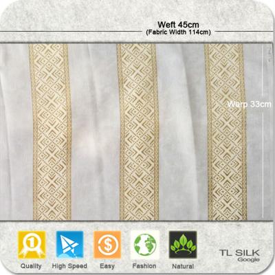 China Jacquard gold foil silk fabric with metallic stripe style TL40901-TL2402/2400 for sale