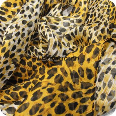 China Simply 2014 leopard-copy chiffon hot-selling silk fabrics for sale