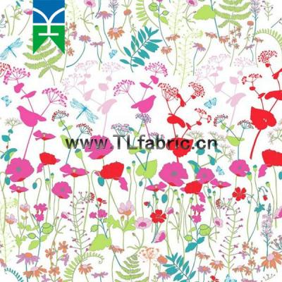 China Single Flowers Type Printed Pure Silk Fabric for sale