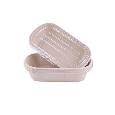 China Custom Old Fashioned Fully Degradable Paper Mixed Pulp Packing Box Lunch Box Salad Takeout Box for sale