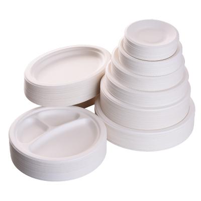 China Disposable Biodegradable Mixed Pulp Paper Plate Tableware Paper Pulp Dishes for sale