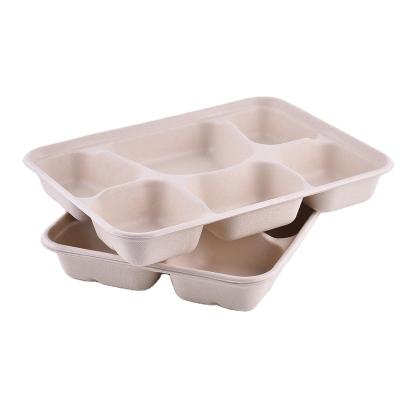 China Mixed Pulp Food Package Eco Friendly Paper Multi-Lattice Dining Box for sale