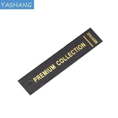 China paper & Black Gold Foil Hang Printing Hang Tags Customized Cardboard Matte Lamination Clothing Paper Folding Punch Hole Label for sale