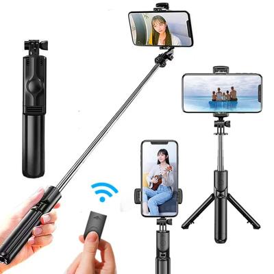 China Lightweight Mobile Phone Live Streaming Tripod Stand Telescopic Handheld Stable Universal  Anti-Shake Selfie Stick for sale