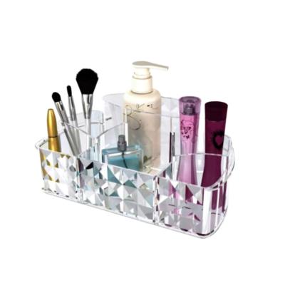 China 2021 Minimalist Hot Sale Makeup Storage Box Makeup Brush Cylinder Acrylic Lipstick Shelf for sale