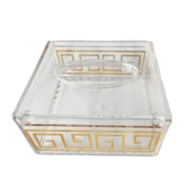 China 2021 Selling Tissue Box Minimalist Acrylic Transparent Attractive Tissue Box Tissue Box Office Dining Room Storage Box for sale