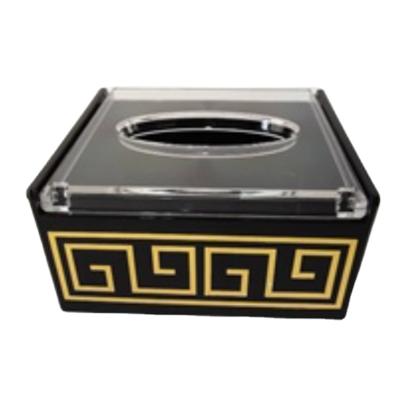 China 2021 Selling Tissue Box Black Attractive Minimalist Acrylic Black Attractive Tissue Box Tissue Box Office Dining Room Storage Box for sale