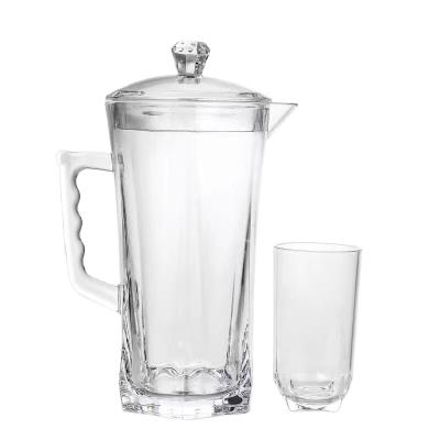 China 2021 Viable Hot Selling Clear Color Simplicity Of Drinking Containers With Cups Water Pot Set for sale