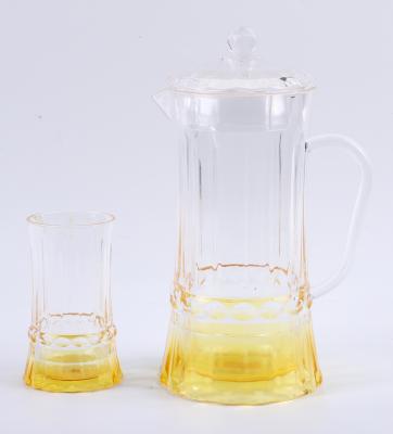 China Factory direct stocked 1.8L gold color water pitcher customized plastic water jug ​​set with 6 cups for daily life for sale