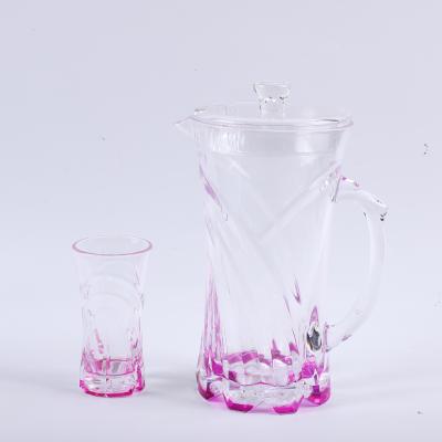 China Sustainable Factory Direct Acrylic Water Pitcher With 6 Set Glass Juice Glass Bottle 7pcs for sale