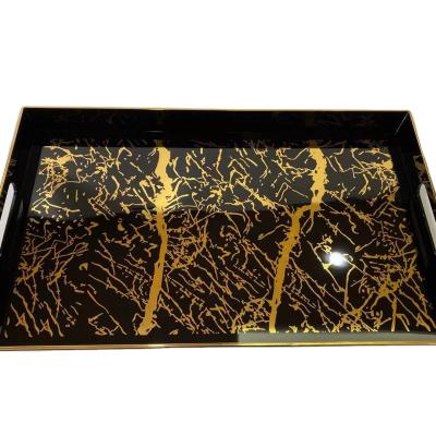 China Morden Luxury Elegant Home Household Acrylic Rectangle Serving Tray for sale