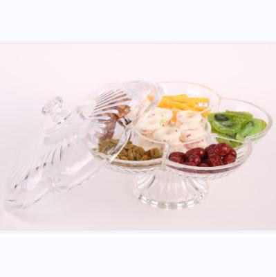 China 2021 Selling Snack Bowl Clear Dustproof And Transparent Acrylic Candy Tray Separate Snack Dish With Lid for sale