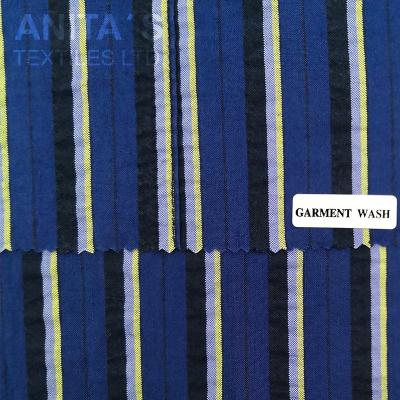 China Stretch Cotton Tencel Spandex Ready Running Canvas Yarn Dyed Stripe Durability Ply Fabric For Spring Summer for sale