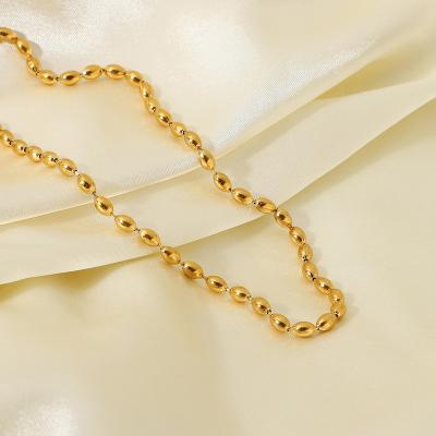 China FASHIONABLE Jewelry 18k PVD Stainless Steel Gold Plated Pearl Chain Necklace for sale