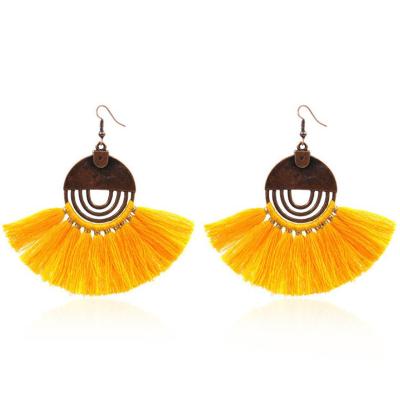 China BOHEMIA Scallop Circle Earring Big Tassel Earrings Handmade Fashion Bohemian Dangling Earring for sale