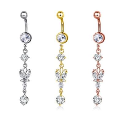 China Hiphop Fashion Belly Rings Long Pendant Navel Ring for sale