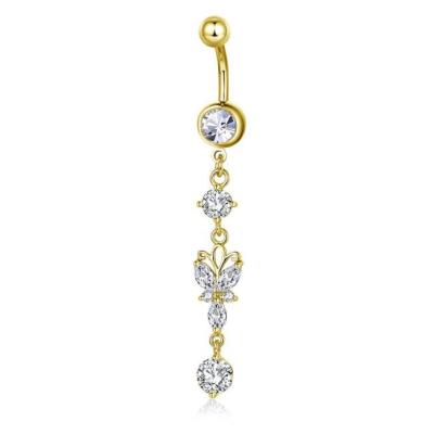 China Luxury Dangling Hiphop Belly Rings Diamond Body Piercing Jewelry for sale