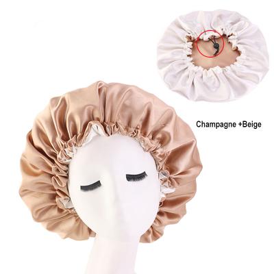 China Wholesale eco-friendly pure color cowl double layer satin cord silk hat for african women for sale