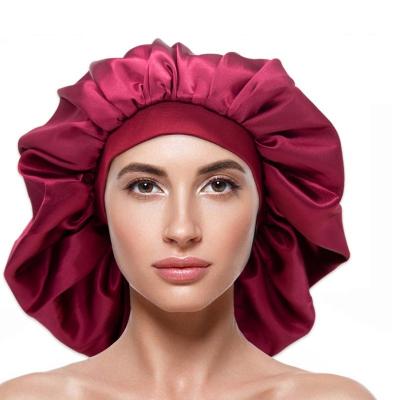 China Large Size Beauty Eco-friendly Satin Print Eco-friendly Women Silk Head Cover Caps for sale