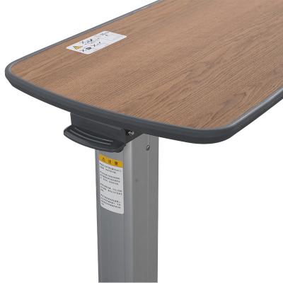 China Large Hospital Modern Running Adjustable Dining Table Over Bed Table High Quality Medical Mobile Hospital Dining Bedside Table for sale