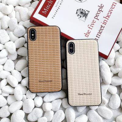 China 360 Protect Your Phone Fashion Design Woven Pattern Phone Case Leather Cell Phone Case Leather for sale