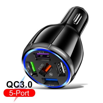 China QC3.0 Car Accessories 5 USB Ports QC3.0 Fast Charging Car Fast Charging Charger for iPhone for Tablets for sale