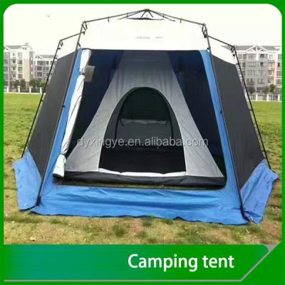 China Outdoor high quality stainless steel hexagonal pole family camping tent for sale