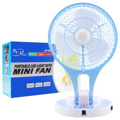 China TNTSTAR JR5580 Portable Blue Stand High Wind Rechargeable Solar Charging Solar Fan for sale