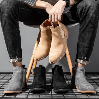 China 2022 Fashion Trend British Style Men's Business Casual Boots Pure Leather Shoes Handmade Plus Size Flat Ankle Chelsea Boots for sale