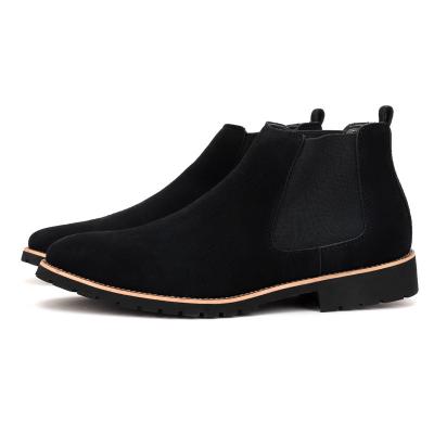 China Fashion Trend Suede Italian Premium Leather Elegant Morning Boots Tall Size Pull Up Men Chelsea Boots Shoes for sale