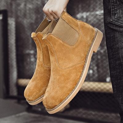 China Fashion Trend Drop Shipping Men's Luxury Handmade Comfortable Cowhide Ankle Boots Italy Style Pure Leather Brown Chelsea Boot for sale