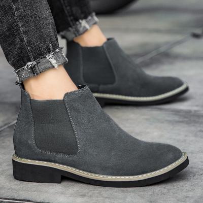 China 2022 Fashion Trend Men's Classic Formal Boots 6cm Height Shoes Height Increasing Casual Business Dress Shoes Pure Color Premium Invisible Suede Leather for sale