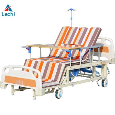 China People People Wholesale New Design Multifunctional Manual Side Tilt Nursing Home Care Bed With Pothole for sale