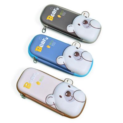 China Newest Design 3D Eva Shell 3D Large Capacity Cute Bear Multifunctional Pencil Case Eco-friendly for sale