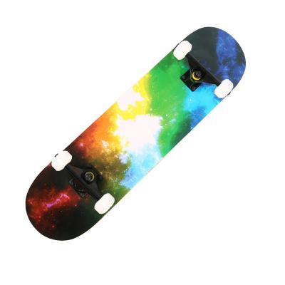 China Double Kick Round Lid Double Warped 24 Inch 7 Ply Skateboard Complete Kids Skate Board For Kids Beginner Boys Girls for sale