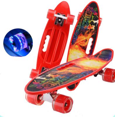 China Hand Holding 2022 New 24 Inch Plastic Fish Skateboard Single Kick Deck Skate Board For Adult Or Kids for sale