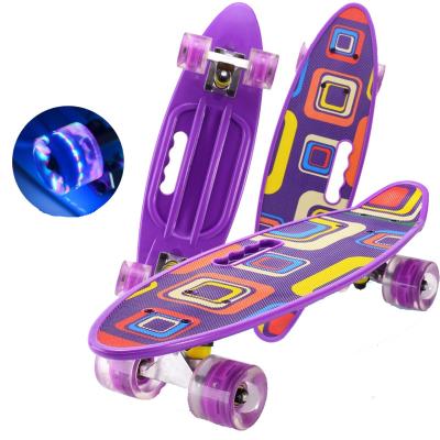 China Hand Holding 2022 New 24 Inch Plastic Fish Skateboard Single Kick Deck Skate Board For Adult Or Kids for sale