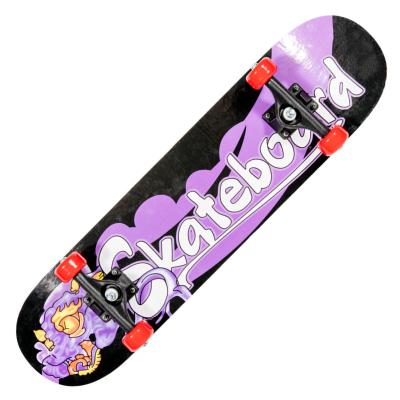 China Fashion Personality RTS PVC Durable Luminous Non-slip Wheel 24 Inch Round Covers 7 Layers Skateboard Full Board Maple Skateboard For Kids Beginner for sale